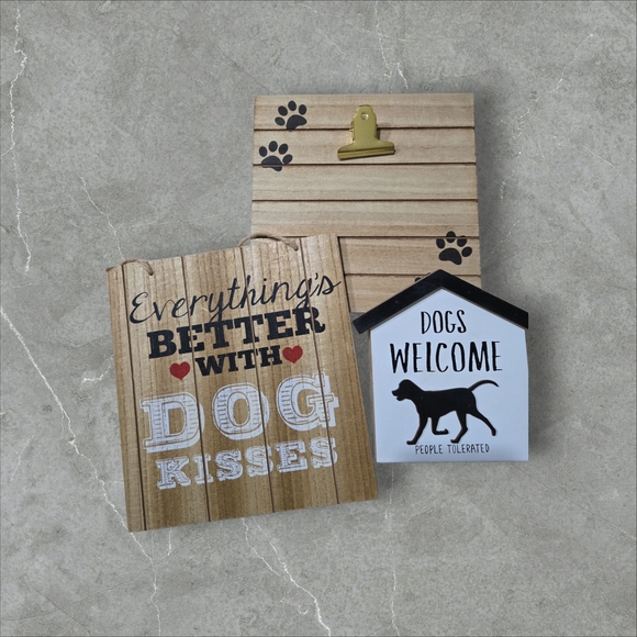 Other - Wooden Dog-Themed Wall Decor Set